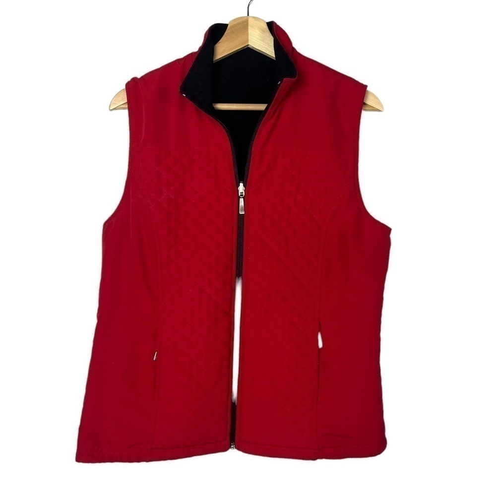 Boutique Red & Black Fleece Lined Vest S